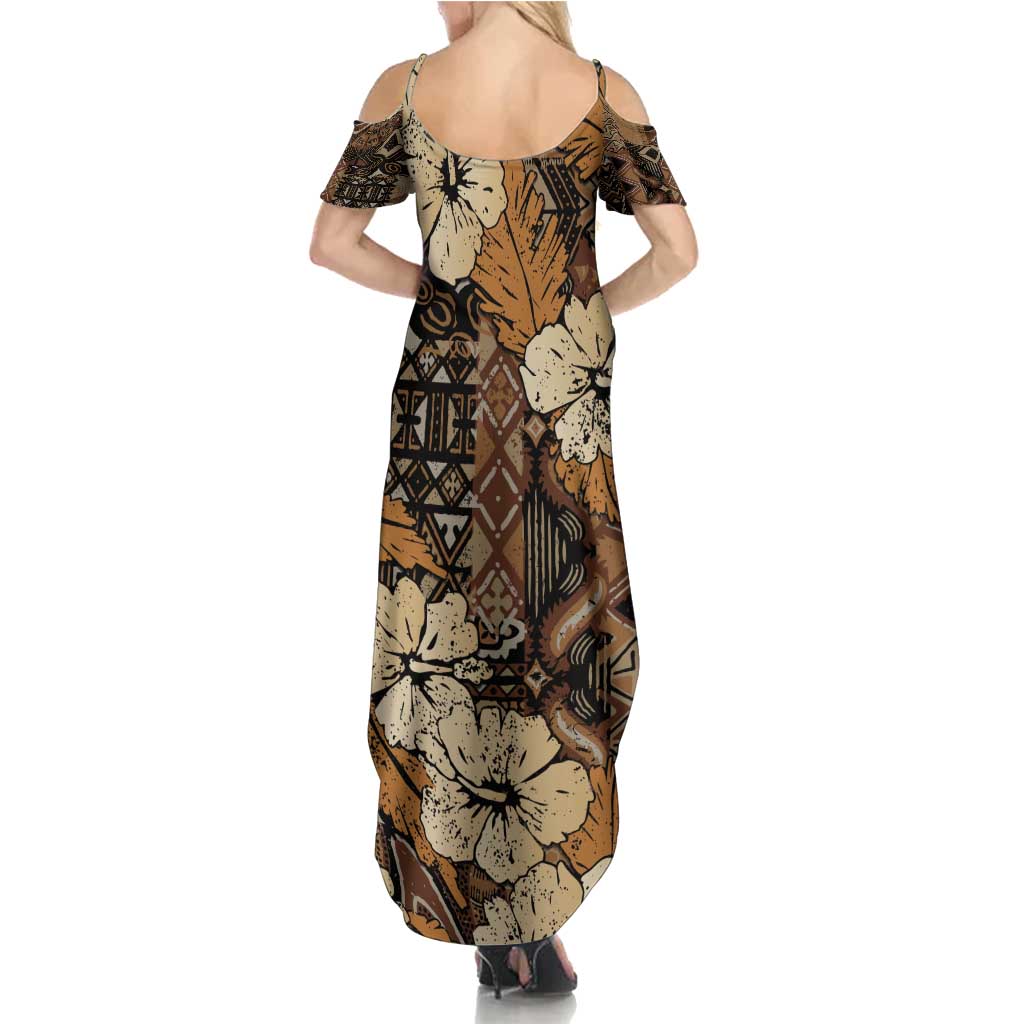 Hibiscus Mix African Pattern Summer Maxi Dress - Wonder Print Shop