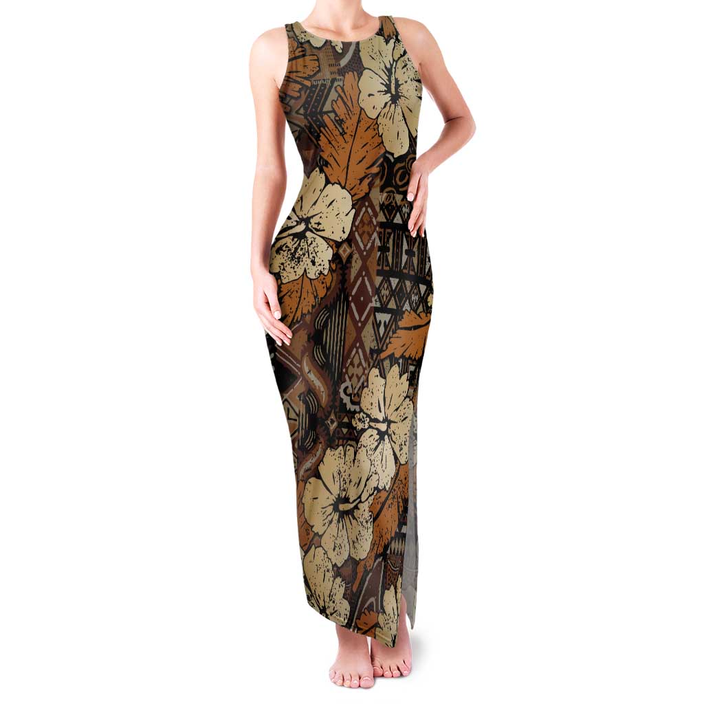 Hibiscus Mix African Pattern Tank Maxi Dress - Wonder Print Shop