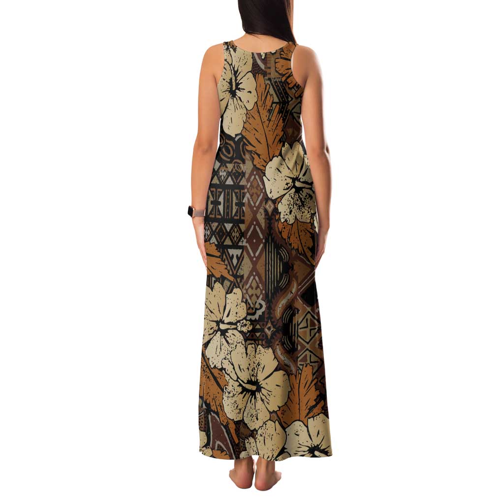 Hibiscus Mix African Pattern Tank Maxi Dress - Wonder Print Shop