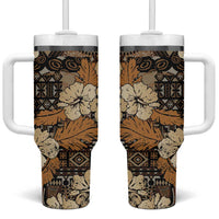Hibiscus Mix African Pattern Tumbler With Handle - Wonder Print Shop