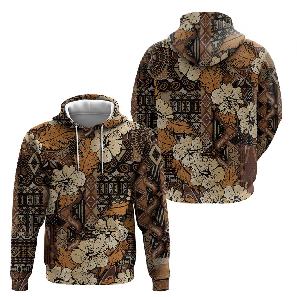 Hibiscus Mix African Pattern Zip Hoodie - Wonder Print Shop