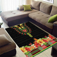 Hibiscus Mix Dashiki African Pattern Area Rug Adinkra Symbol - Wonder Print Shop