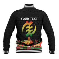 Personalized Hibiscus Mix Dashiki African Pattern Baseball Jacket Adinkra Symbol - Wonder Print Shop