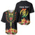 Personalized Hibiscus Mix Dashiki African Pattern Baseball Jersey Adinkra Symbol - Wonder Print Shop