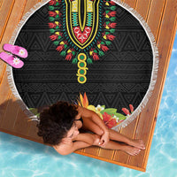 Hibiscus Mix Dashiki African Pattern Beach Blanket Adinkra Symbol - Wonder Print Shop