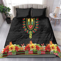 Hibiscus Mix Dashiki African Pattern Bedding Set Adinkra Symbol - Wonder Print Shop