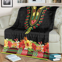 Hibiscus Mix Dashiki African Pattern Blanket Adinkra Symbol - Wonder Print Shop