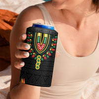 Personalized Hibiscus Mix Dashiki African Pattern 4 in 1 Can Cooler Tumbler Adinkra Symbol - Wonder Print Shop