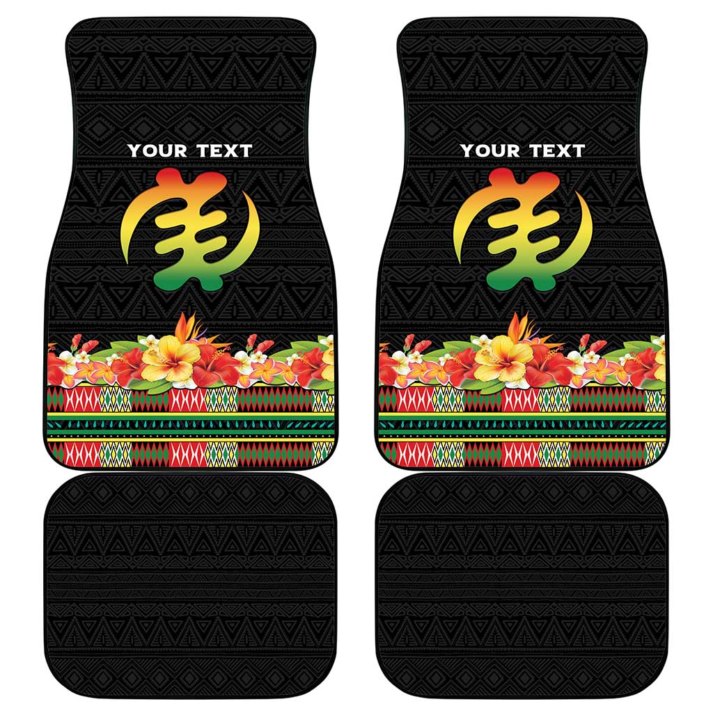 Hibiscus Mix Dashiki African Pattern Car Mats Adinkra Symbol - Wonder Print Shop