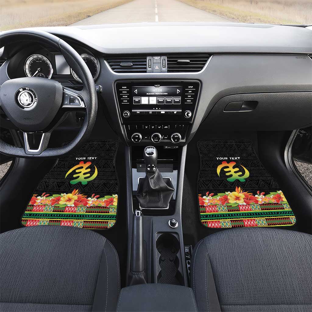 Hibiscus Mix Dashiki African Pattern Car Mats Adinkra Symbol - Wonder Print Shop