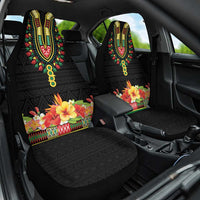 Hibiscus Mix Dashiki African Pattern Car Seat Cover Adinkra Symbol - Wonder Print Shop