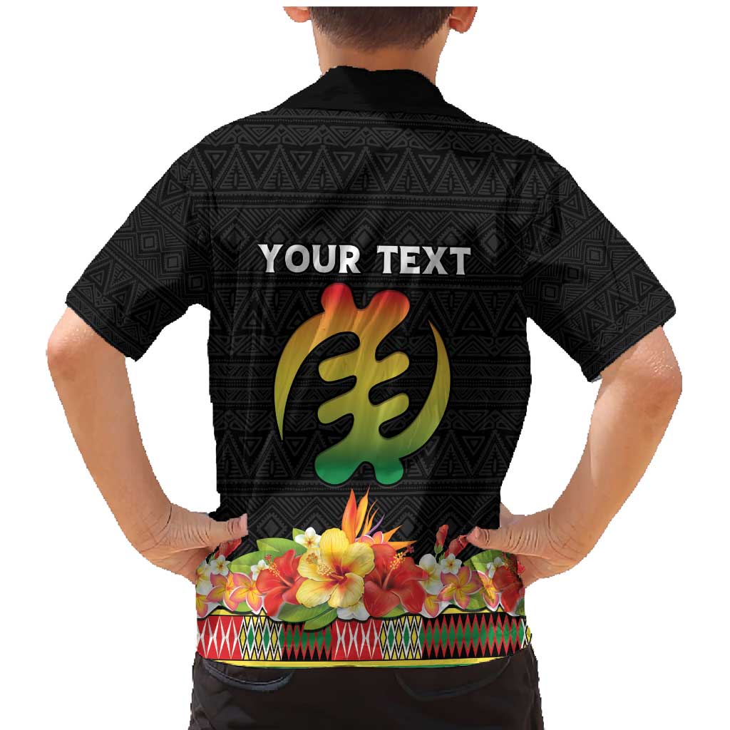 Personalized Hibiscus Mix Dashiki African Pattern Family Matching Mermaid Dress and Hawaiian Shirt Adinkra Symbol - Wonder Print Shop