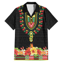 Personalized Hibiscus Mix Dashiki African Pattern Family Matching Mermaid Dress and Hawaiian Shirt Adinkra Symbol - Wonder Print Shop