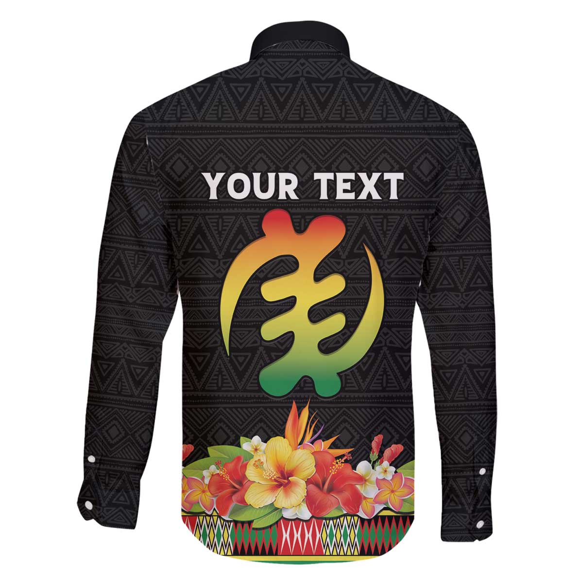 Personalized Hibiscus Mix Dashiki African Pattern Family Matching Off The Shoulder Long Sleeve Dress and Hawaiian Shirt Adinkra Symbol - Wonder Print Shop