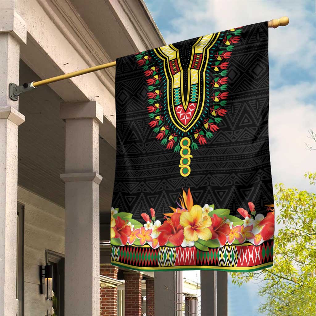 Hibiscus Mix Dashiki African Pattern Garden Flag Adinkra Symbol - Wonder Print Shop
