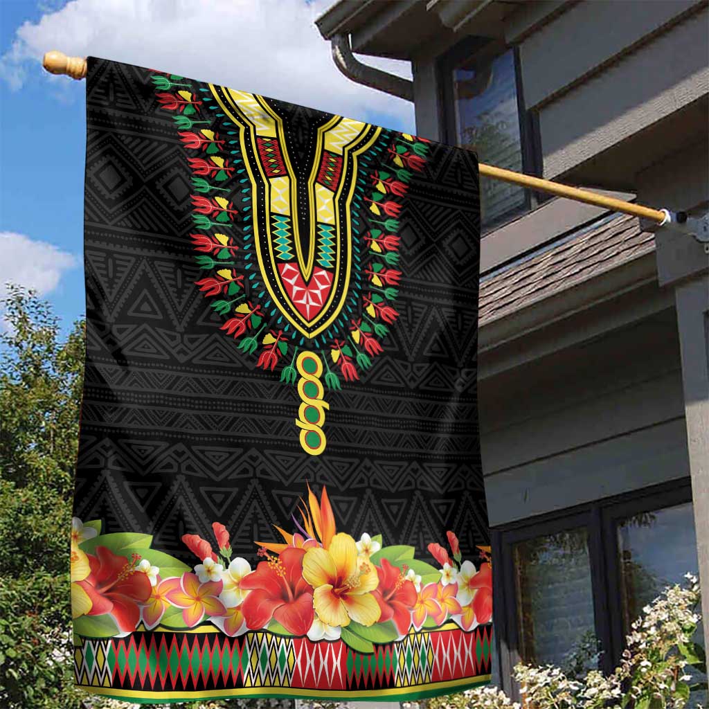 Hibiscus Mix Dashiki African Pattern Garden Flag Adinkra Symbol - Wonder Print Shop