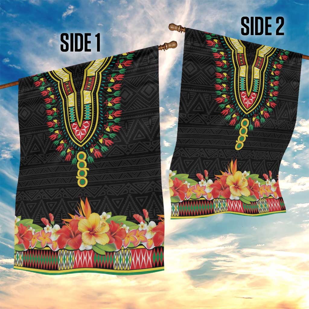 Hibiscus Mix Dashiki African Pattern Garden Flag Adinkra Symbol - Wonder Print Shop