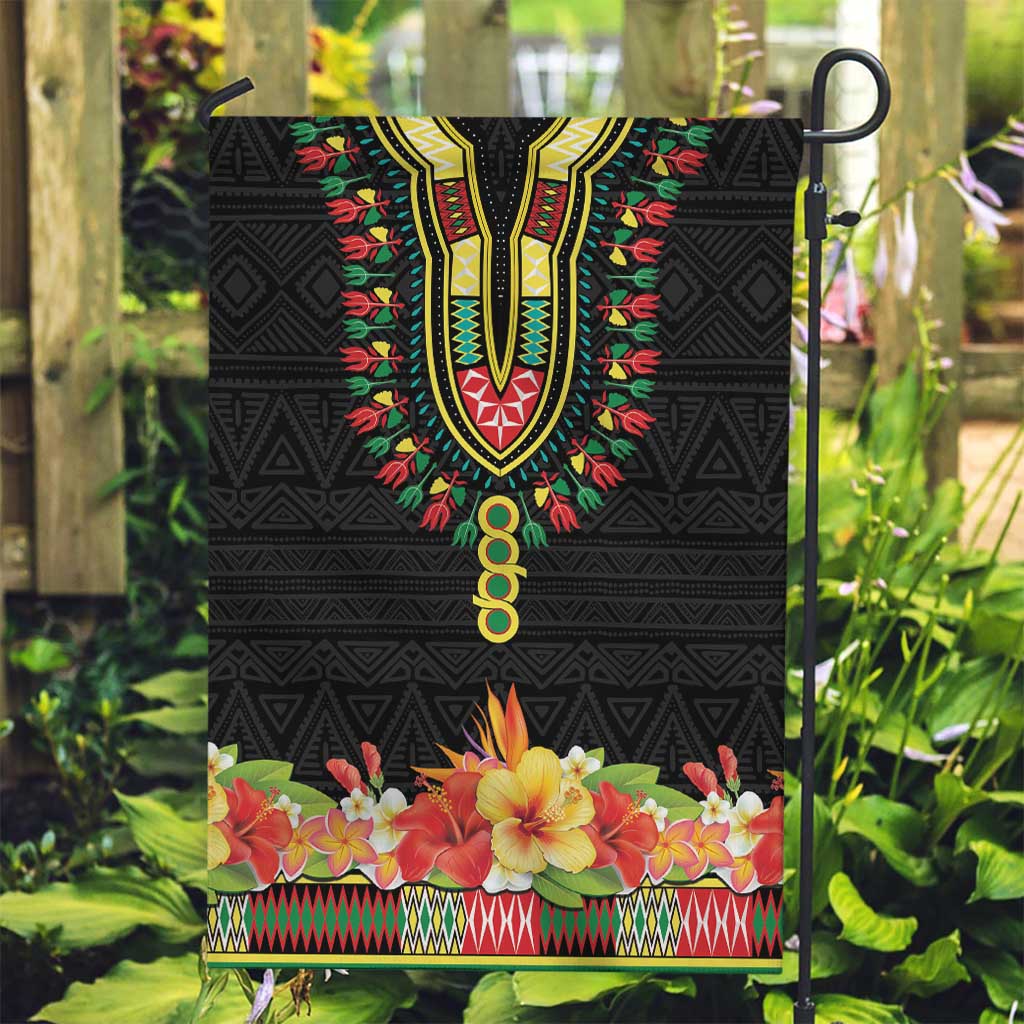 Hibiscus Mix Dashiki African Pattern Garden Flag Adinkra Symbol - Wonder Print Shop