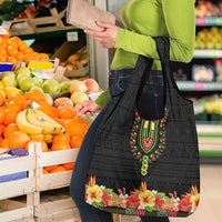 Hibiscus Mix Dashiki African Pattern Grocery Bag Adinkra Symbol - Wonder Print Shop
