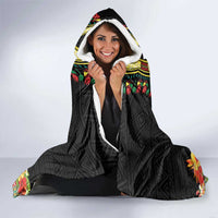 Hibiscus Mix Dashiki African Pattern Hooded Blanket Adinkra Symbol - Wonder Print Shop