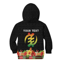 Personalized Hibiscus Mix Dashiki African Pattern Kid Hoodie Adinkra Symbol - Wonder Print Shop