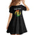 Personalized Hibiscus Mix Dashiki African Pattern Kid Short Sleeve Dress Adinkra Symbol - Wonder Print Shop
