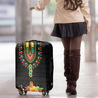 Hibiscus Mix Dashiki African Pattern Luggage Cover Adinkra Symbol - Wonder Print Shop