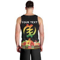 Personalized Hibiscus Mix Dashiki African Pattern Men Tank Top Adinkra Symbol - Wonder Print Shop