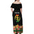 Personalized Hibiscus Mix Dashiki African Pattern Off Shoulder Maxi Dress Adinkra Symbol - Wonder Print Shop