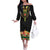 Personalized Hibiscus Mix Dashiki African Pattern Off The Shoulder Long Sleeve Dress Adinkra Symbol - Wonder Print Shop
