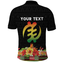 Personalized Hibiscus Mix Dashiki African Pattern Polo Shirt Adinkra Symbol - Wonder Print Shop