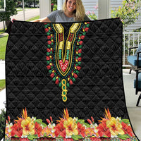 Hibiscus Mix Dashiki African Pattern Quilt Adinkra Symbol - Wonder Print Shop