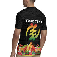 Personalized Hibiscus Mix Dashiki African Pattern Rugby Jersey Adinkra Symbol - Wonder Print Shop