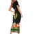 Personalized Hibiscus Mix Dashiki African Pattern Short Sleeve Bodycon Dress Adinkra Symbol - Wonder Print Shop