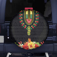 Hibiscus Mix Dashiki African Pattern Spare Tire Cover Adinkra Symbol - Wonder Print Shop