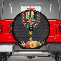 Hibiscus Mix Dashiki African Pattern Spare Tire Cover Adinkra Symbol - Wonder Print Shop