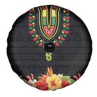Hibiscus Mix Dashiki African Pattern Spare Tire Cover Adinkra Symbol - Wonder Print Shop