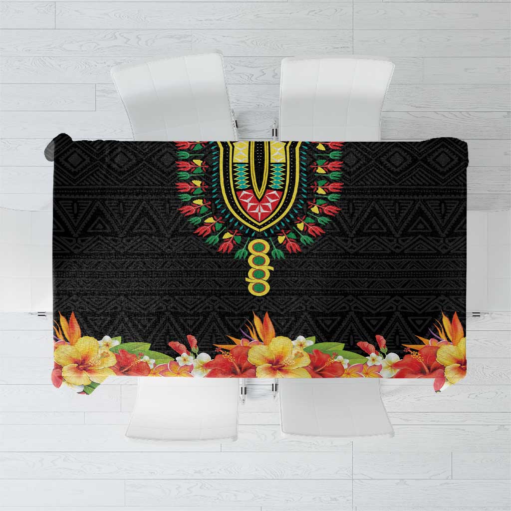 Hibiscus Mix Dashiki African Pattern Tablecloth Adinkra Symbol - Wonder Print Shop