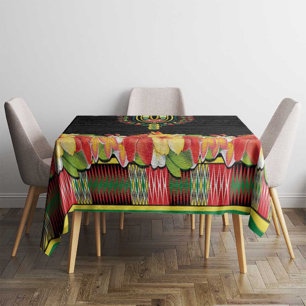Hibiscus Mix Dashiki African Pattern Tablecloth Adinkra Symbol - Wonder Print Shop
