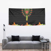 Hibiscus Mix Dashiki African Pattern Tapestry Adinkra Symbol - Wonder Print Shop