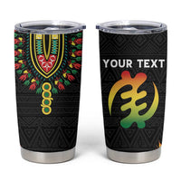 Personalized Hibiscus Mix Dashiki African Pattern Tumbler Cup Adinkra Symbol - Wonder Print Shop