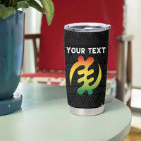 Personalized Hibiscus Mix Dashiki African Pattern Tumbler Cup Adinkra Symbol - Wonder Print Shop