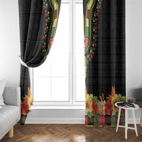 Hibiscus Mix Dashiki African Pattern Window Curtain Adinkra Symbol - Wonder Print Shop