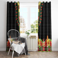 Hibiscus Mix Dashiki African Pattern Window Curtain Adinkra Symbol - Wonder Print Shop