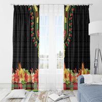 Hibiscus Mix Dashiki African Pattern Window Curtain Adinkra Symbol - Wonder Print Shop