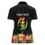 Personalized Hibiscus Mix Dashiki African Pattern Women Polo Shirt Adinkra Symbol - Wonder Print Shop