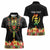 Personalized Hibiscus Mix Dashiki African Pattern Women Polo Shirt Adinkra Symbol - Wonder Print Shop