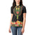 Personalized Hibiscus Mix Dashiki African Pattern Women Polo Shirt Adinkra Symbol - Wonder Print Shop