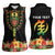 Personalized Hibiscus Mix Dashiki African Pattern Women Sleeveless Polo Shirt Adinkra Symbol - Wonder Print Shop