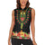 Personalized Hibiscus Mix Dashiki African Pattern Women Sleeveless Polo Shirt Adinkra Symbol - Wonder Print Shop